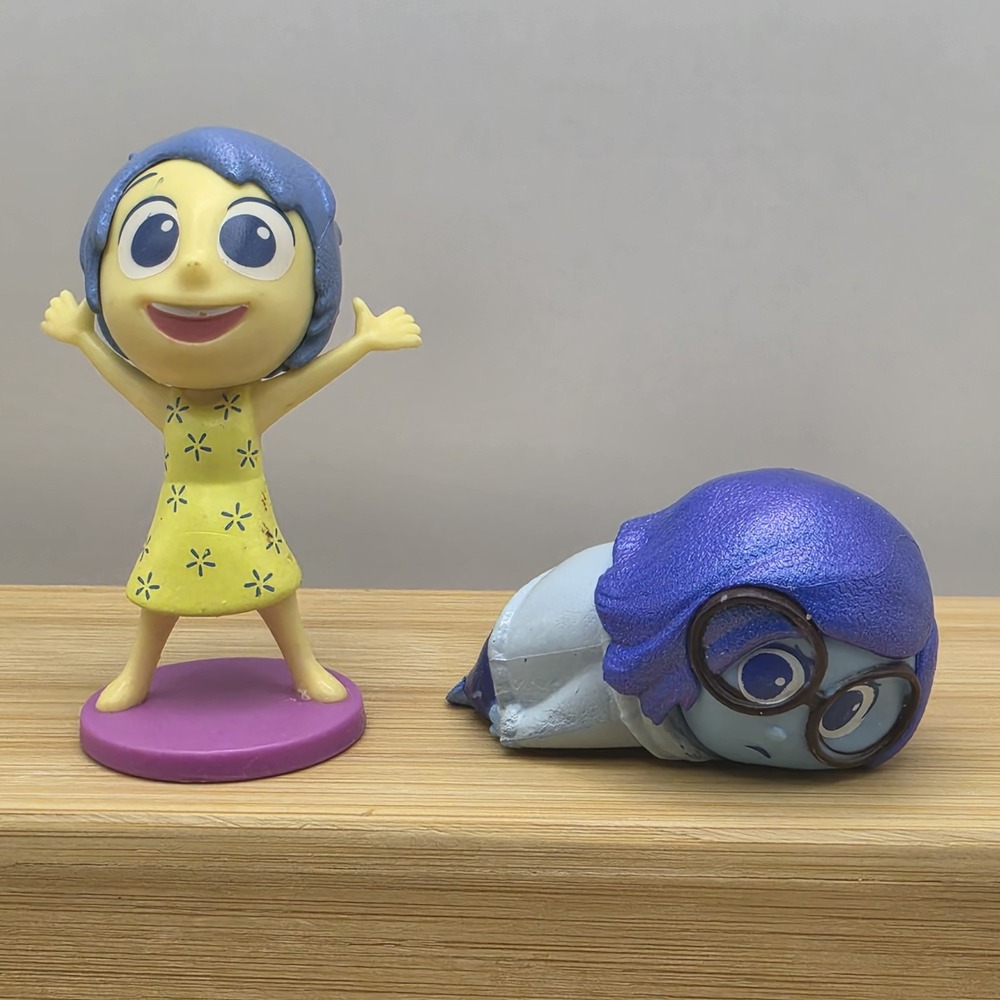 Disney Pixar Inside Out 2 Collectible Mini Figure Saddness Joy Set Bundle 2 Toys